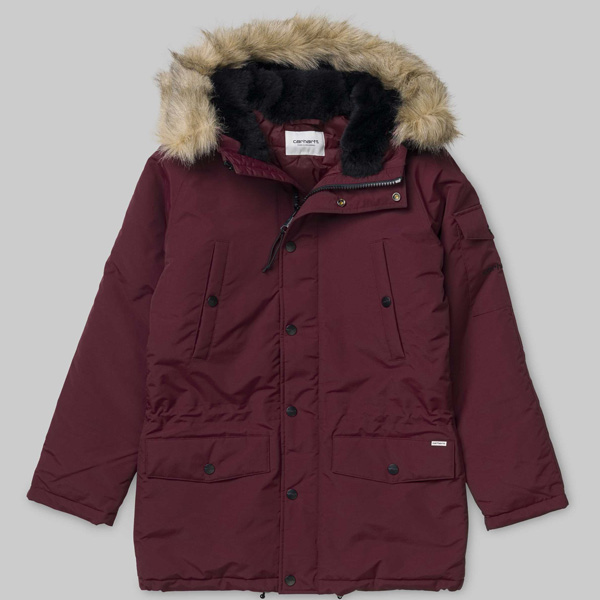 Carhartt Wip Anchorage Winterjacke Damen Rot Schwarz Meinsportline De