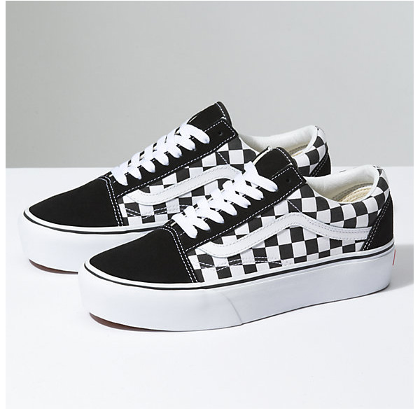 film vrijdag Spruit Vans Old Skool Platform Checkerboard Sneaker Damen schwarz/weiß -  meinsportline.de