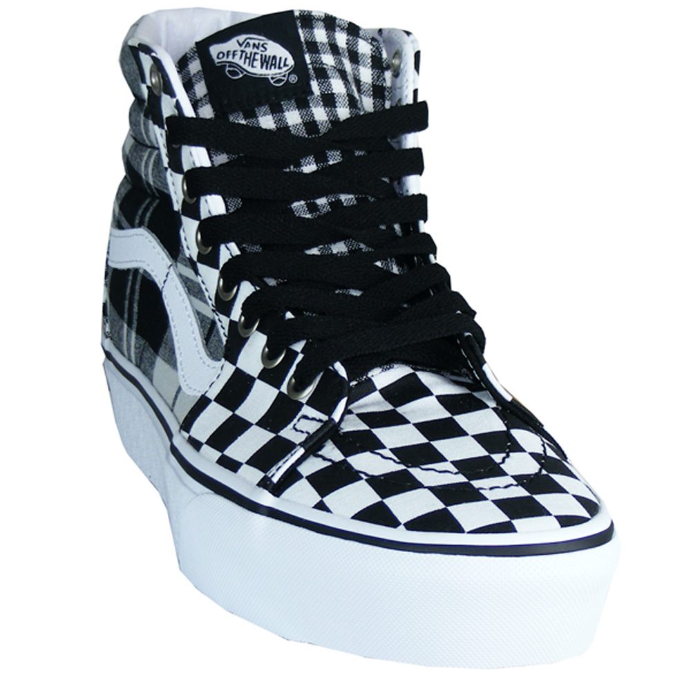 vans high platform checkerboard