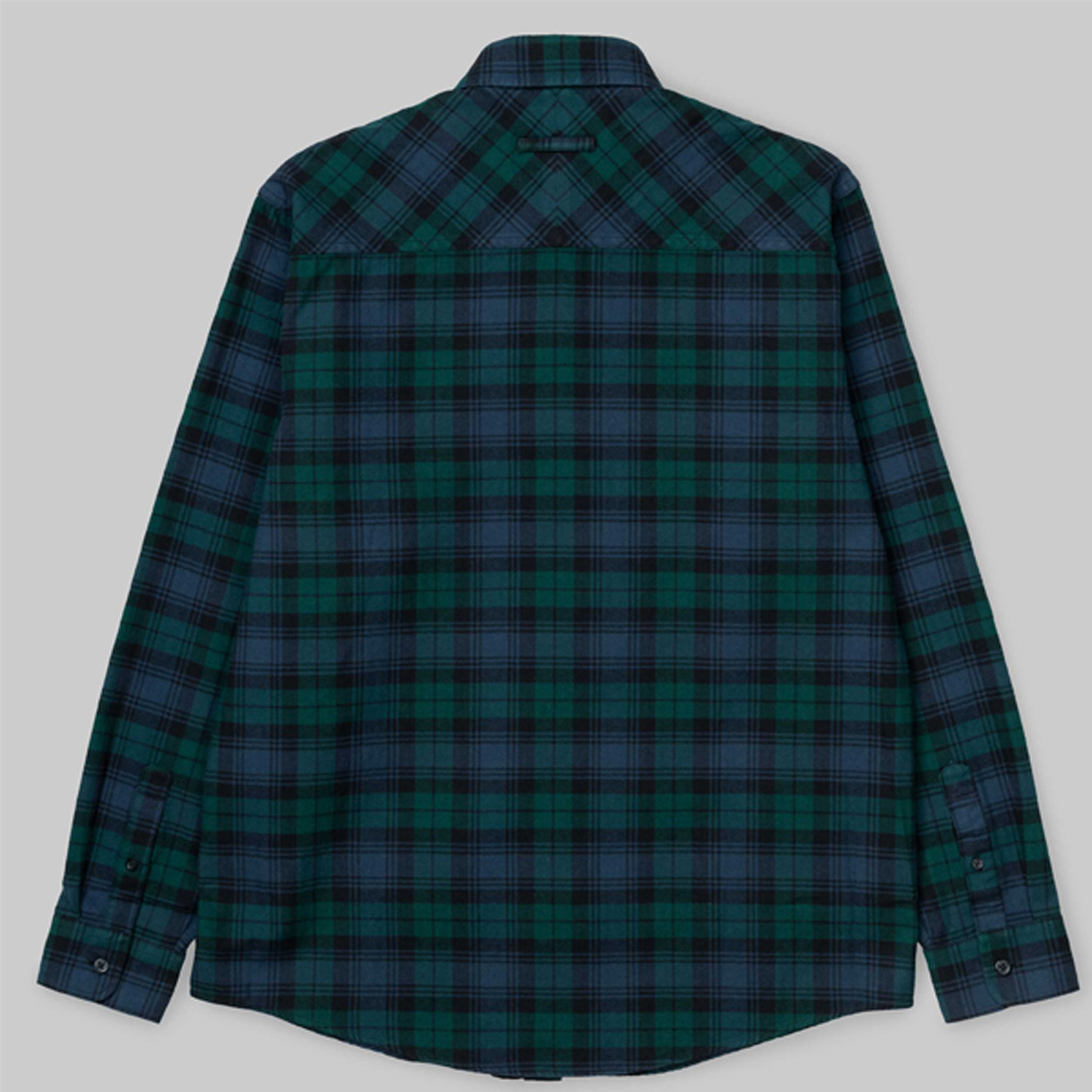 Carhartt WIP L S Pelkey Hemd Herren grun blau meinsportline
