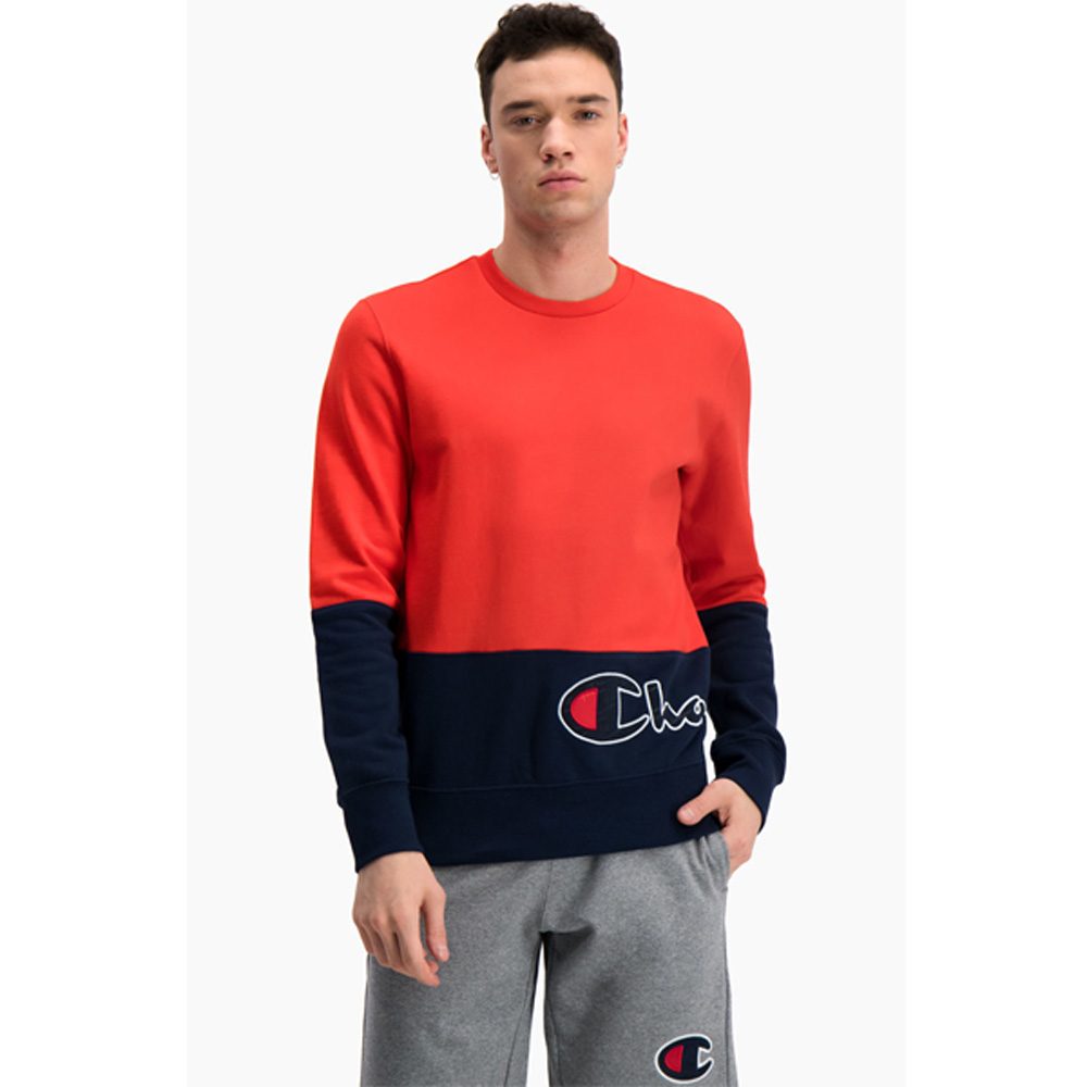 Champion Colour Block Logo Wraparound Sweatshirt Herren