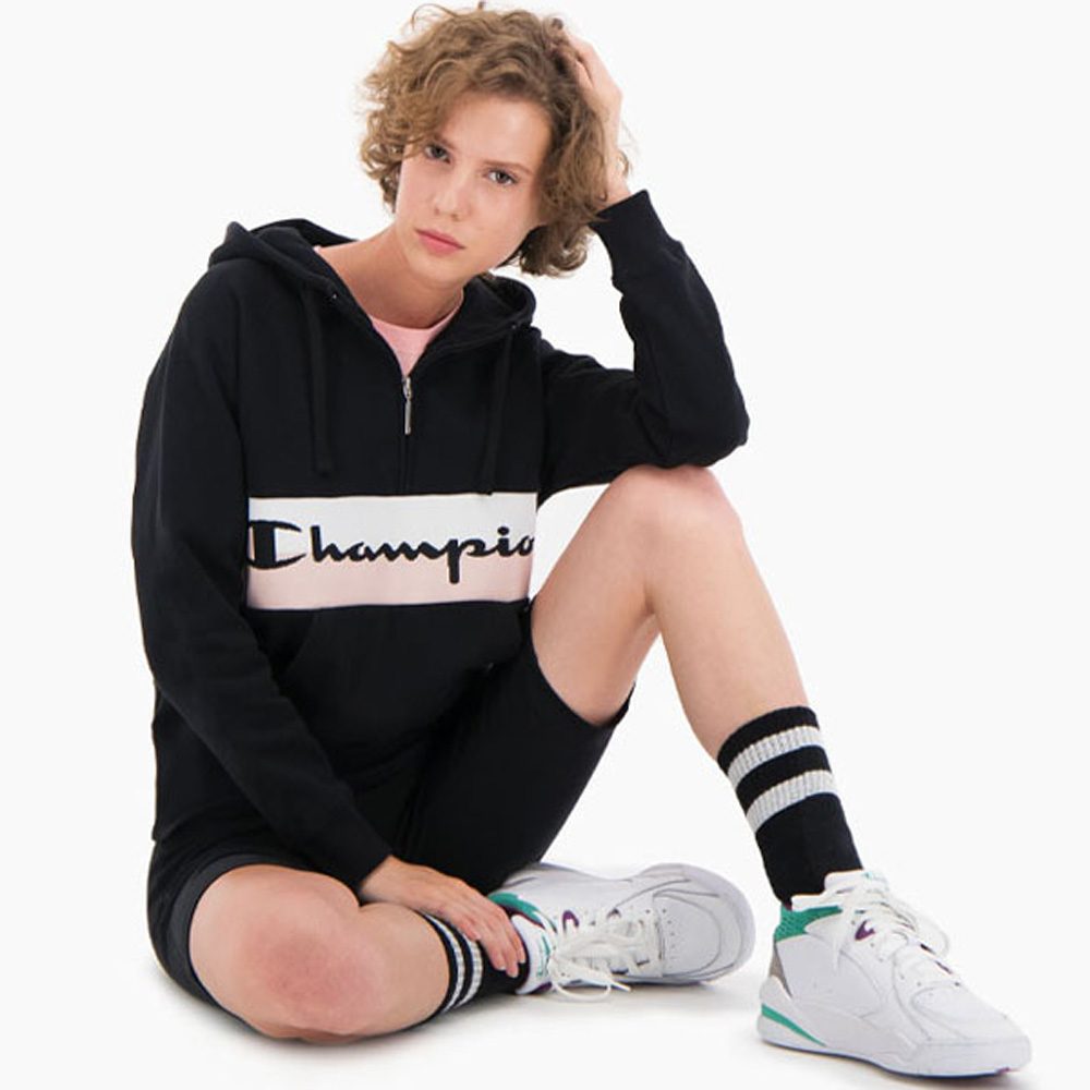 Champion Half-Zip Hoodie Damen Kapuzenpullover