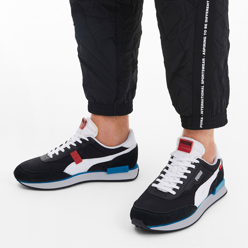 puma future rider black white