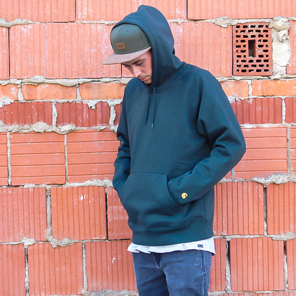 Carhartt chase hoodie dark teal deals