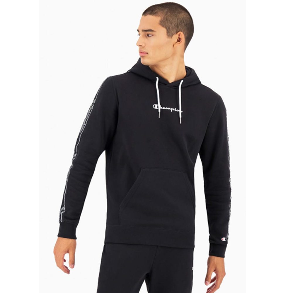 Champion Fleece Hoodie mit Jacquard-Logopaspel Herren schwarz