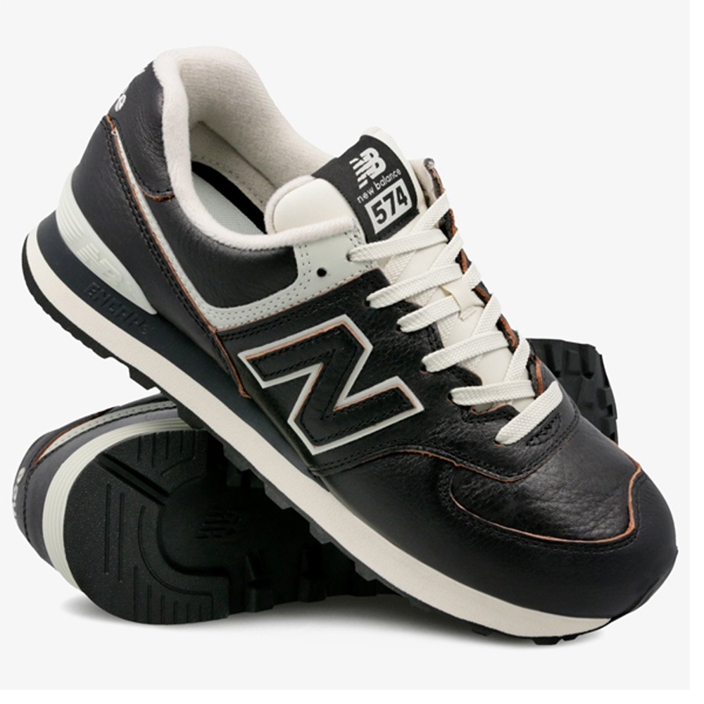 New Balance ML574 LPK Leder Schuhe Herren Sneaker schwarz Gr. 46,5 