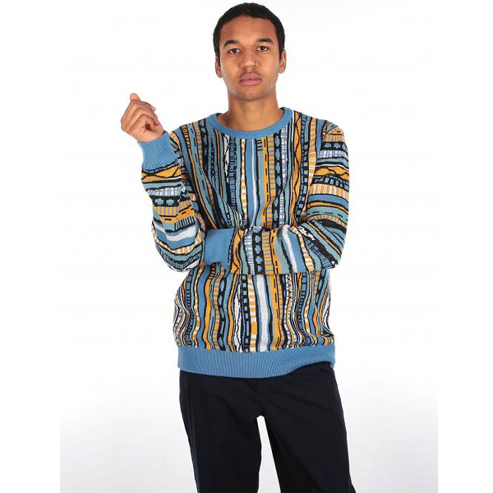 Iriedaily Theodore Knit Herren Feinstrickpullover colored blue