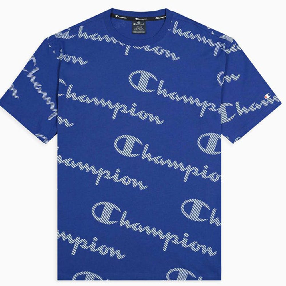 Champion Herren T-Shirt blau Printlogo