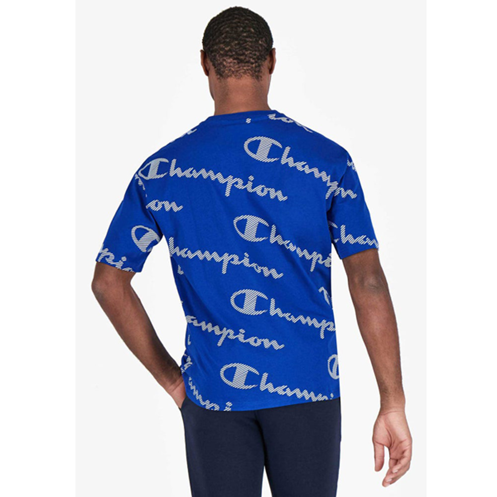 T-Shirt Herren blau Printlogo Champion