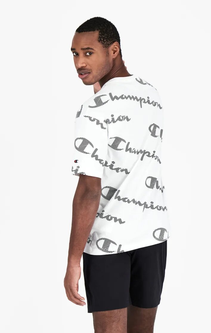 Champion Printlogo Allover-Streifeneffekt T-Shirt
