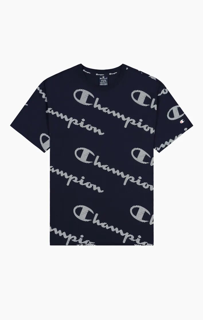 Champion Printlogo T Shirt Herren dunkelblau meinsportline