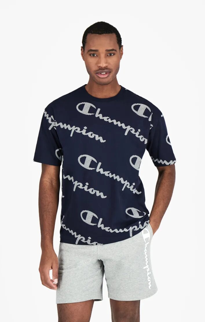 Champion Printlogo T-Shirt Herren dunkelblau