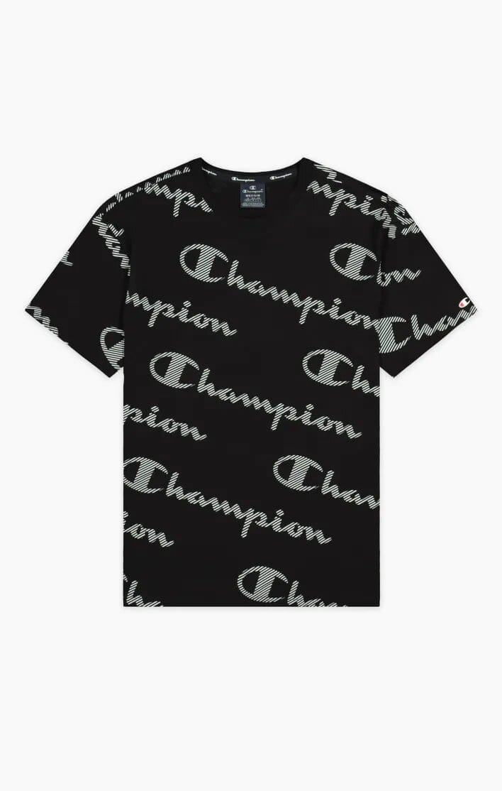 Champion Printlogo T-Shirt Herren schwarz
