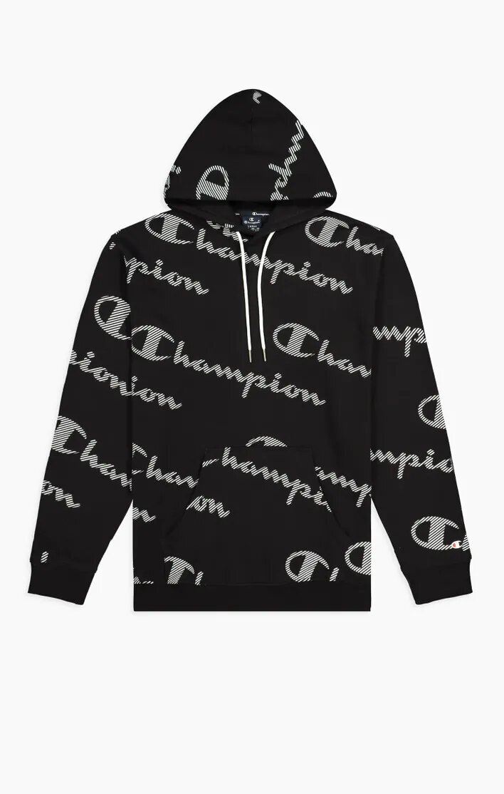 Champion Logo Sweatshirt Herren Kapuzenpullover schwarz