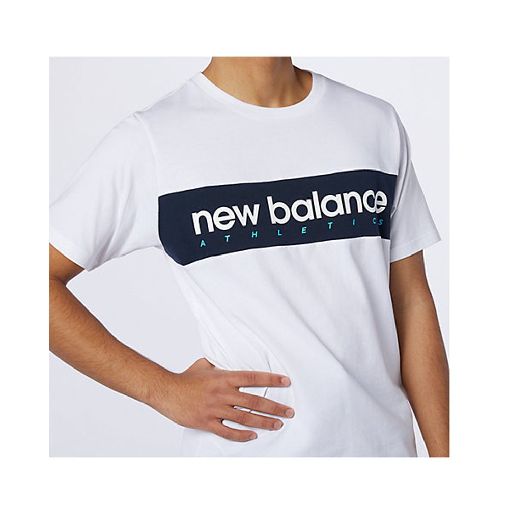 New Balance Linear NB T-Shirt Herren weiß