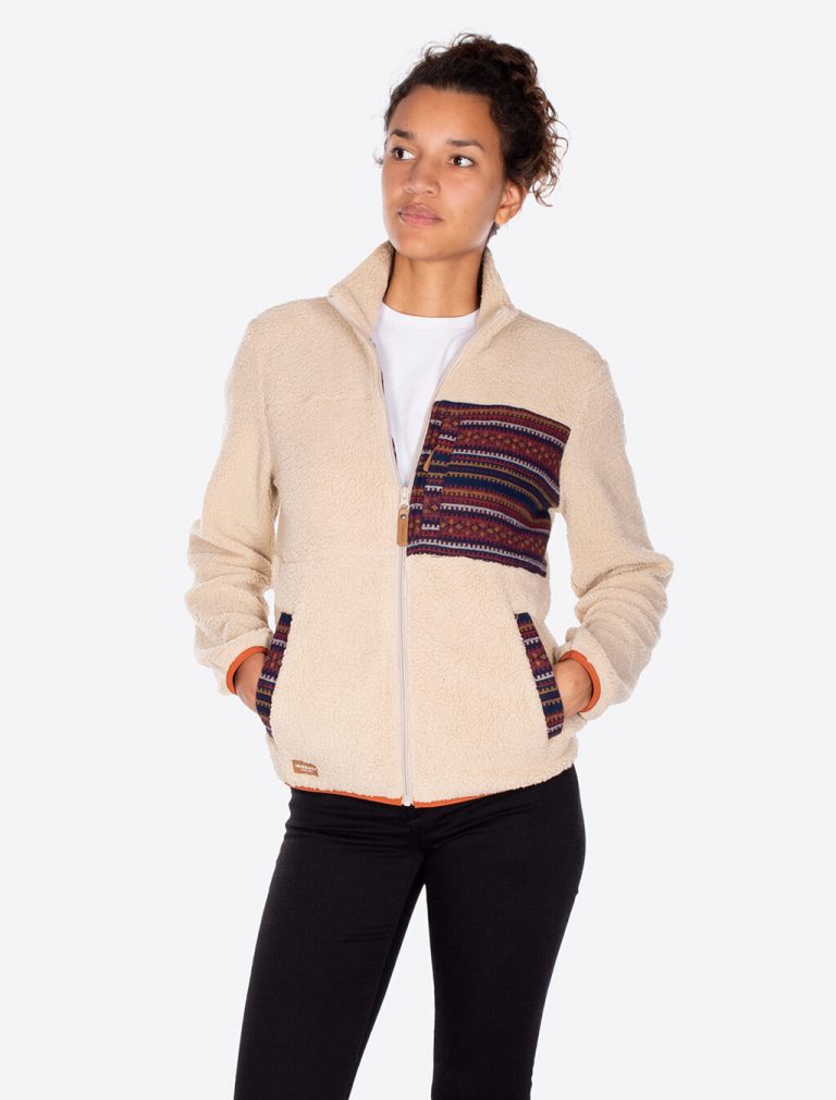 Iriedaily Arkta Tedd Fleecejacke gr. L Damen beige