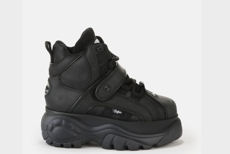 Buffalo Calf Texas Oil High Nubuck London Damen Plateauschuhe schwarz