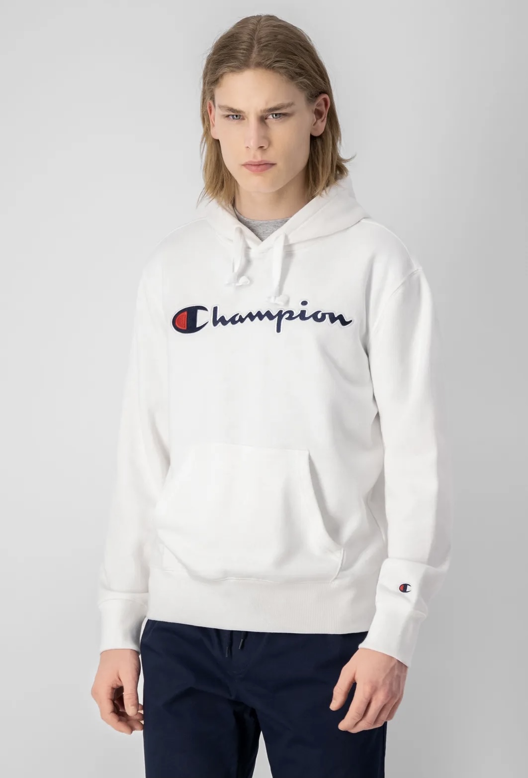 Champion Logo Hoodie Herren weiß