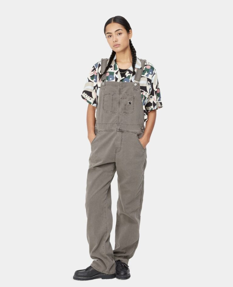 Carhartt Wip Bib Overall Loose Fit Latzhose Jeans Damen (grau)
