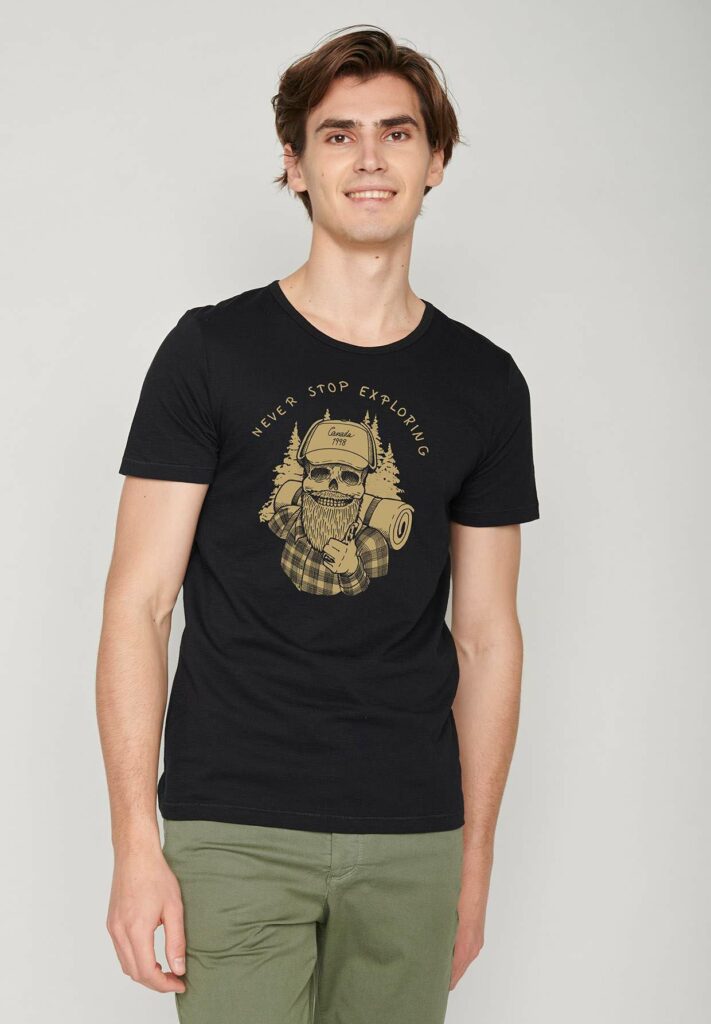 Greenbomb Nature Never Stop T-Shirt (schwarz)