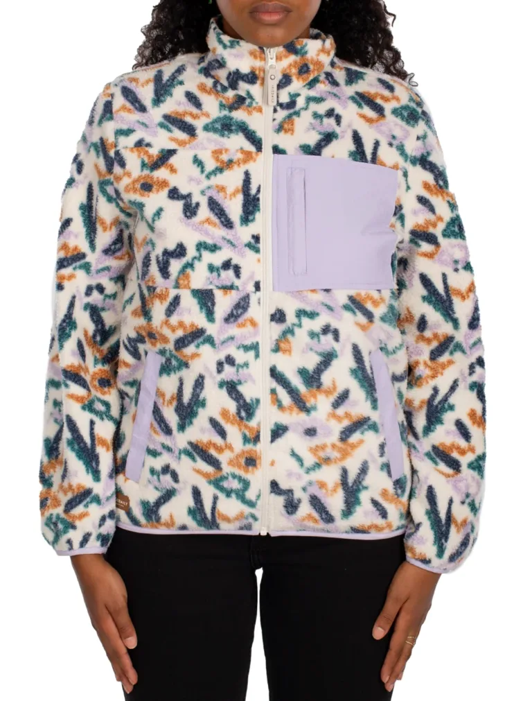 Iriedaily Akta Teddy Fleece Damen Jacke gr. S (blau/lila)
