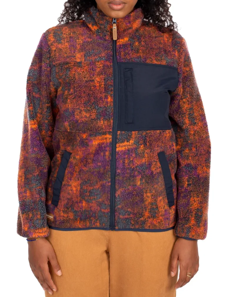 Iriedaily Arkta Teddy Fleece Damen Jacke (orange/lila)