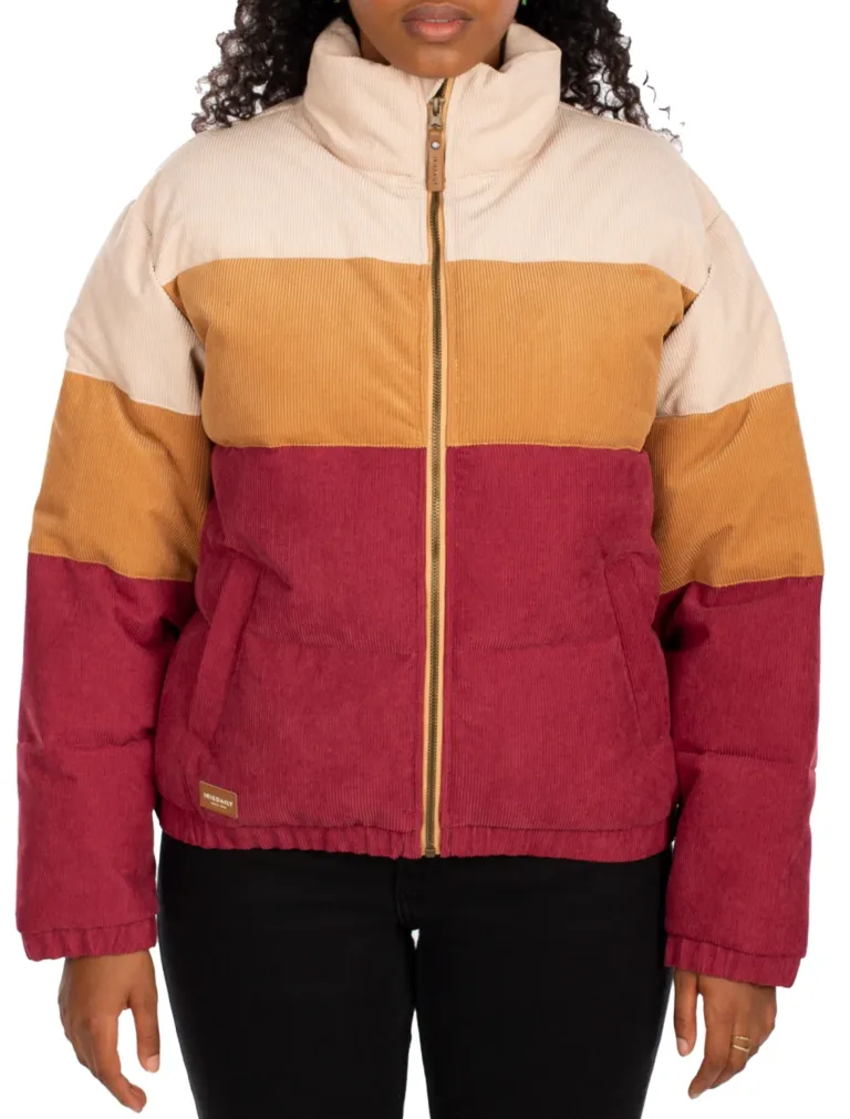 Iriedaily Cordy Puffer Damen Daunenjacke (rot/beige)