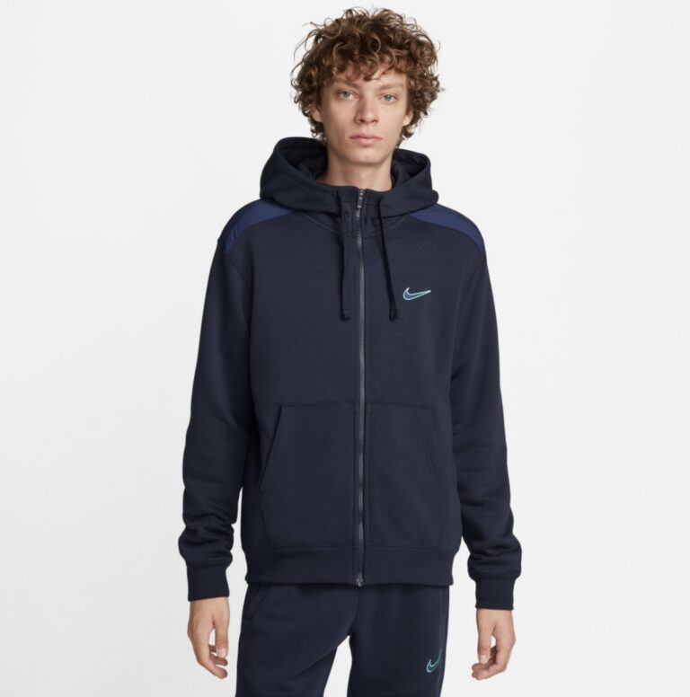 Nike NSW Logo Kapuzen Zip Pullover (blau)