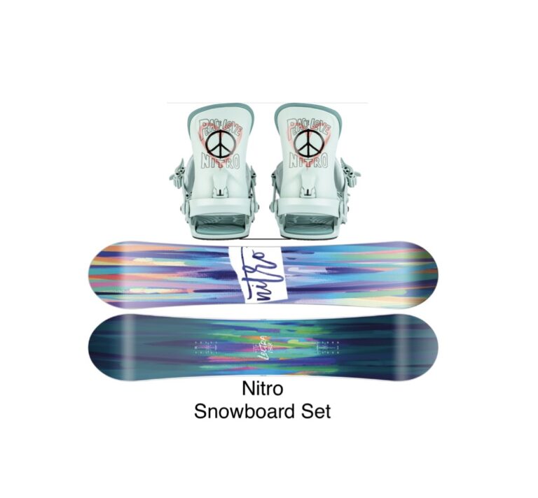 Nitro Lectra Brush Flat Out Rocker x Cosmic Snowboard Set 146cm