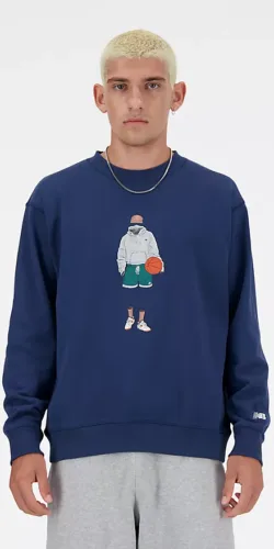 New Balance Sport Style Crew Basketball Pullover (blau)