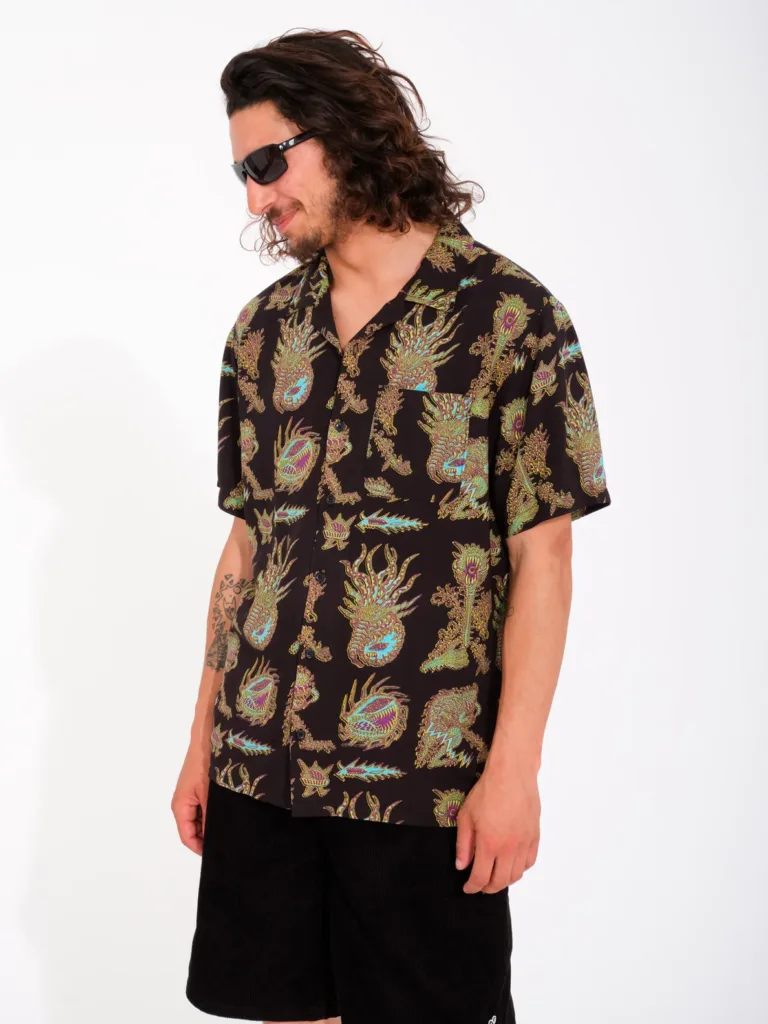 Volcom Tetsunori Viskose Hemd (schwarz) Gr. M
