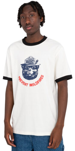 Element x Smoke Bear Ringer T-Shirt (weiß)