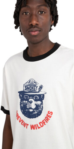 Element x Smoke Bear Ringer T-Shirt (weiß)
