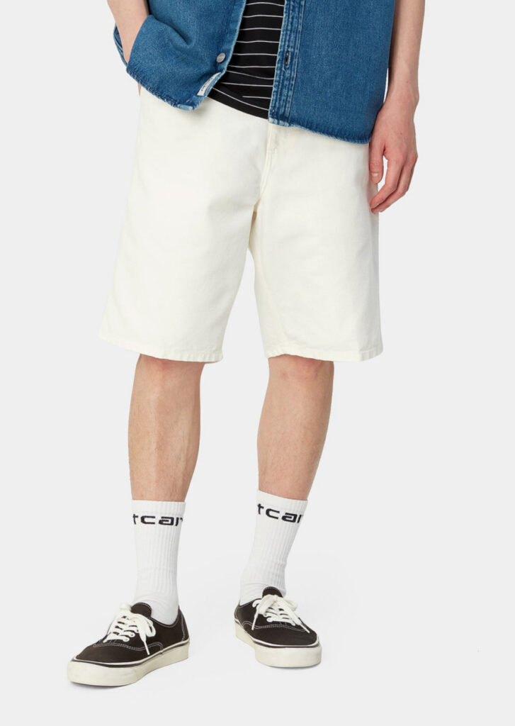 Carhartt Wip Single Knee Short Dearborn Wax (weiß)