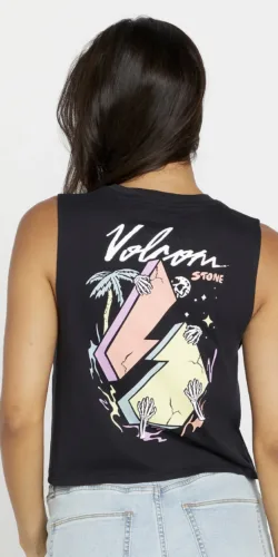 Volcom Hour Crop Damen Tank Top Shirt (schwarz)