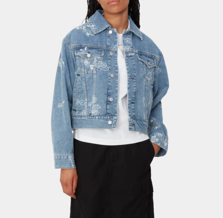 Carhartt Wip Stamp Damen Jeans Jacke Print (blau)