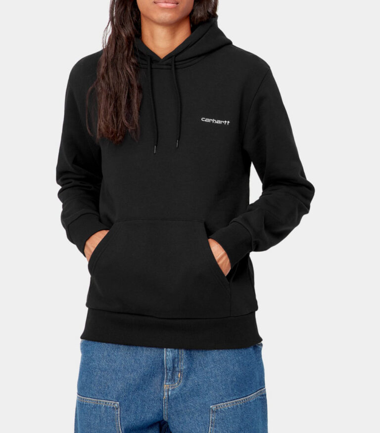 Carhartt Wip Script Embroidery Kapuzen Pullover (schwarz)