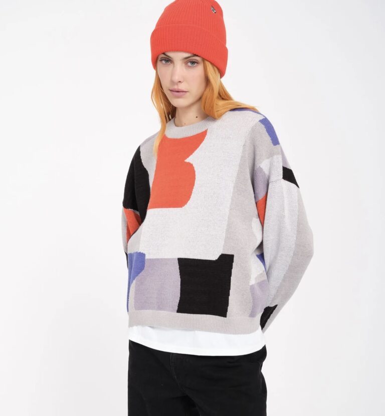 Volcom Abstrackom Damen Strick Pullover gr.XS (grau)