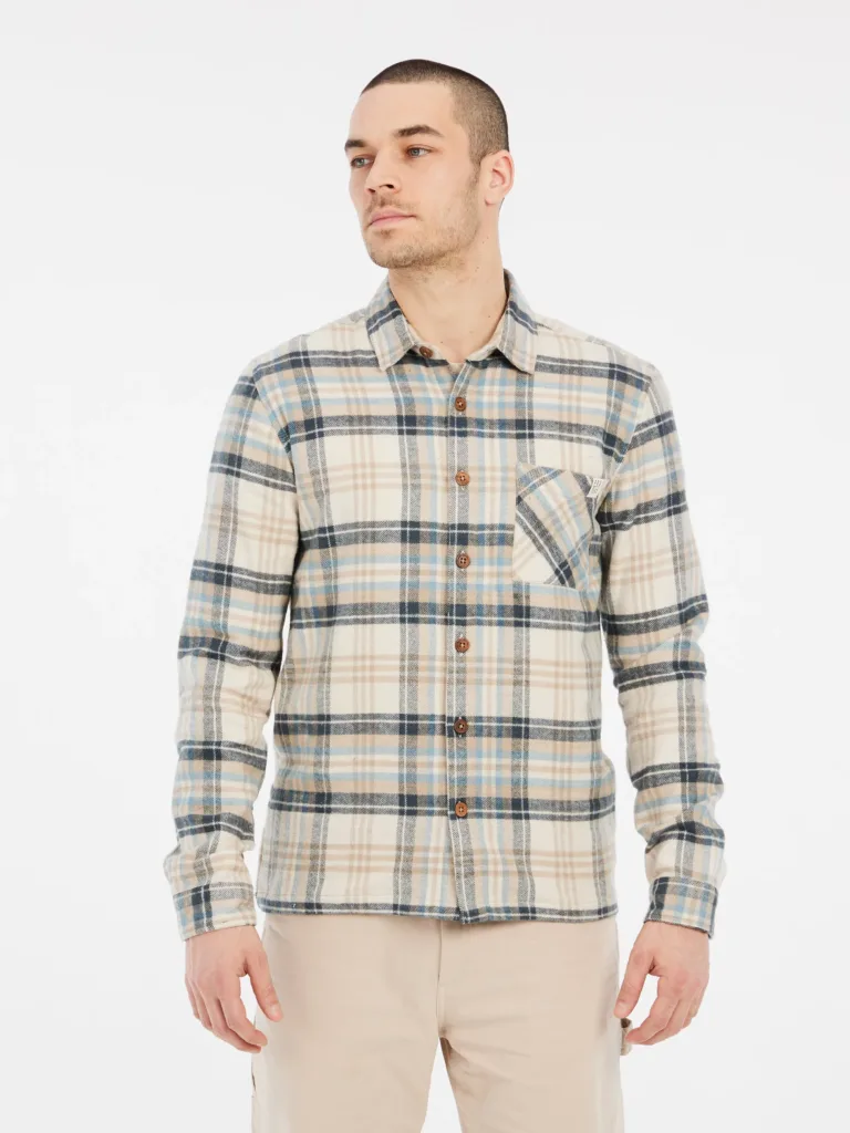 Protest Task Flannel Hemd Yale Blue (beige/blau)
