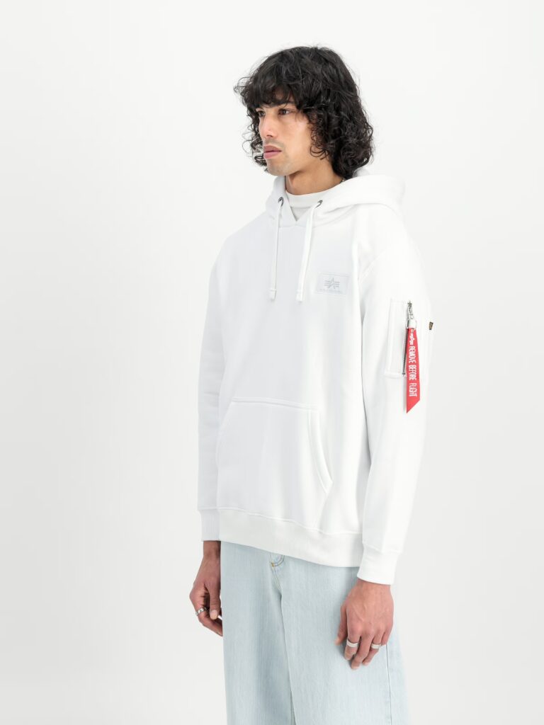 Alpha Industries Back Print Kapuzen Pullover (Weiß)