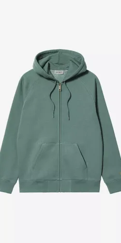 Carhartt Wip Chase Kapuzen Zip Pullover Silver Pine (grün)
