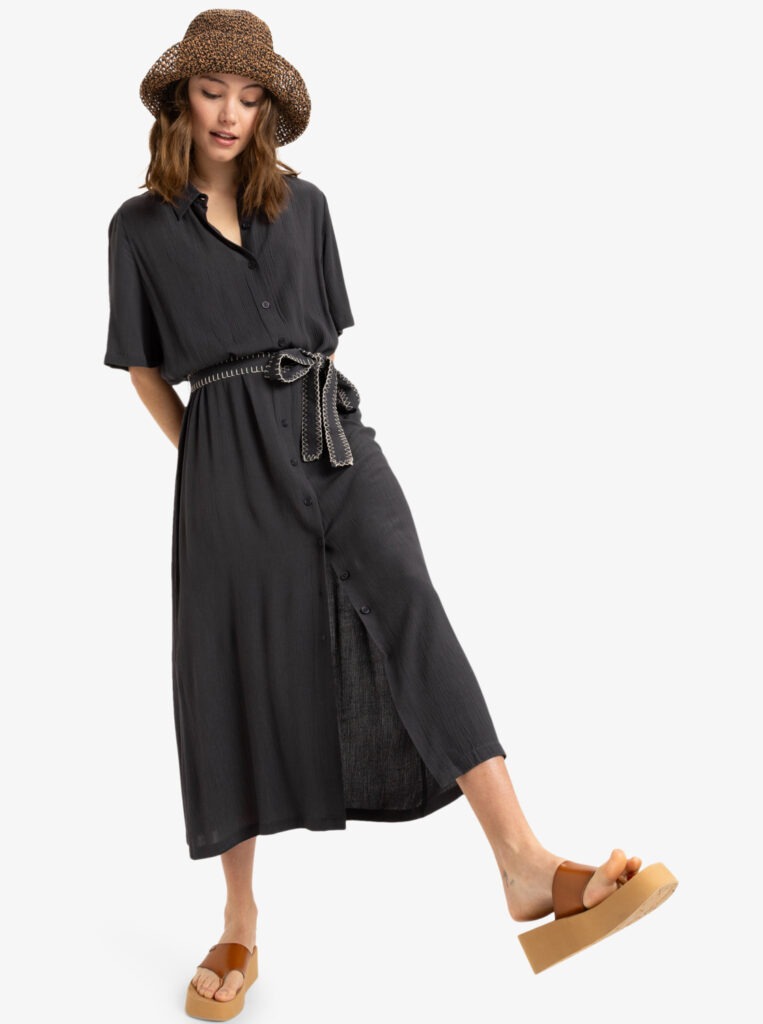 Roxy Island Escape Midi Kleid (schwarz)