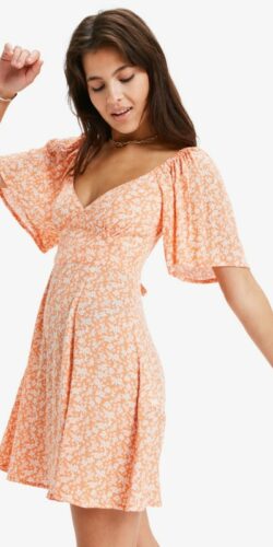 Roxy Mercado Mini Crinkle Mini Kleid Nectarine (orange)