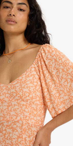 Roxy Mercado Mini Crinkle Mini Kleid Nectarine (orange)