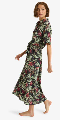 Roxy Island Escape Printed Kleid (schwarz)