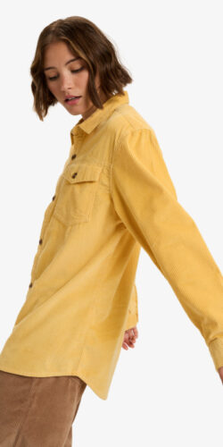 Roxy Let It Go Damen Cord Hemd Loose Fit (gelb)