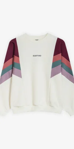 Kaotiko Logo Damen Sweatshirt (weiß/rot)
