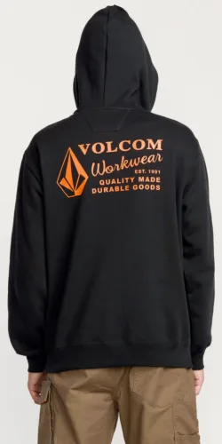 Volcom Workwear Logo Kapuzen Pullover (schwarz)