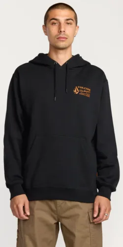 Volcom Workwear Logo Kapuzen Pullover (schwarz)