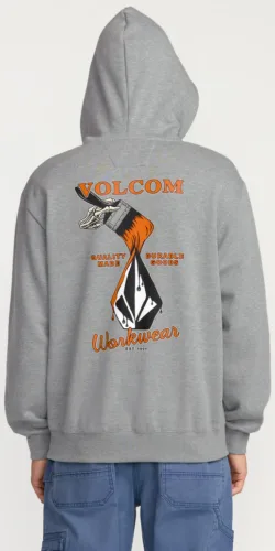 Volcom Workwear Logo Kapuzen Pullover (grau)